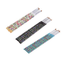 5pcs nail brushes set nail art wood uv gel salon pen flat brush kit J4U66