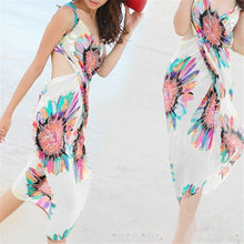 Fashion Women 5 Colors Deep V Wrap Chiffon Swimwear Bikini Cover Up Sarong Beach Dress&  J4U66