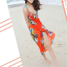 Fashion Women 5 Colors Deep V Wrap Chiffon Swimwear Bikini Cover Up Sarong Beach Dress&  J4U66