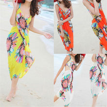 Fashion Women 5 Colors Deep V Wrap Chiffon Swimwear Bikini Cover Up Sarong Beach Dress&  J4U66