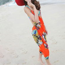 Fashion Women 5 Colors Deep V Wrap Chiffon Swimwear Bikini Cover Up Sarong Beach Dress&  J4U66