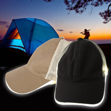 Night Fishing LED Baseball Cap Hat Light Glow Club Party Black Fabric Travel Hat Snapbacks Caps J4U66