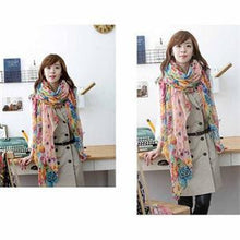 Pastoral Style Scarves Women Soft Silk Blend Floral Print Scarf Wrap Women Pretty Elegant Accessories Scarves J4U66