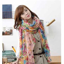 Pastoral Style Scarves Women Soft Silk Blend Floral Print Scarf Wrap Women Pretty Elegant Accessories Scarves J4U66