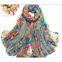 Pastoral Style Scarves Women Soft Silk Blend Floral Print Scarf Wrap Women Pretty Elegant Accessories Scarves J4U66
