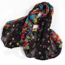 Pastoral Style Scarves Women Soft Silk Blend Floral Print Scarf Wrap Women Pretty Elegant Accessories Scarves J4U66