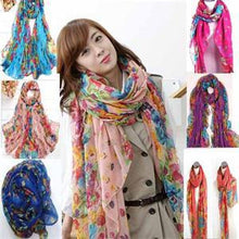 Pastoral Style Scarves Women Soft Silk Blend Floral Print Scarf Wrap Women Pretty Elegant Accessories Scarves J4U66