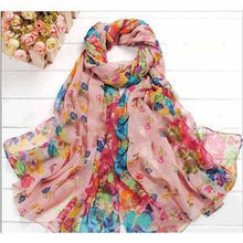 Pastoral Style Scarves Women Soft Silk Blend Floral Print Scarf Wrap Women Pretty Elegant Accessories Scarves J4U66