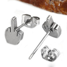 Punk Cool Gold Sliver Black Stainless Steel Women Men Ear Jewelry Studs Earring 2Pcs J4U66