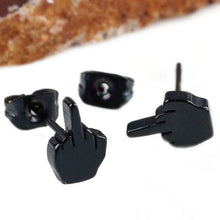 Punk Cool Gold Sliver Black Stainless Steel Women Men Ear Jewelry Studs Earring 2Pcs J4U66