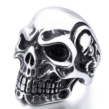 Ring Stainless Steel Rings For Man Big Tripple Skull Ring Punk Biker Jewelry J4U66