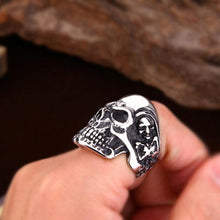 Ring Stainless Steel Rings For Man Big Tripple Skull Ring Punk Biker Jewelry J4U66