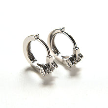 Round Crystal Earrings Silver Plated Zircon Snowflake Ear Stud Earrings For Girls Gifts Women Ladies Jewelry J4U66