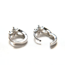 Round Crystal Earrings Silver Plated Zircon Snowflake Ear Stud Earrings For Girls Gifts Women Ladies Jewelry J4U66