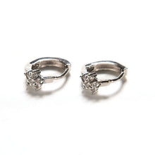Round Crystal Earrings Silver Plated Zircon Snowflake Ear Stud Earrings For Girls Gifts Women Ladies Jewelry J4U66
