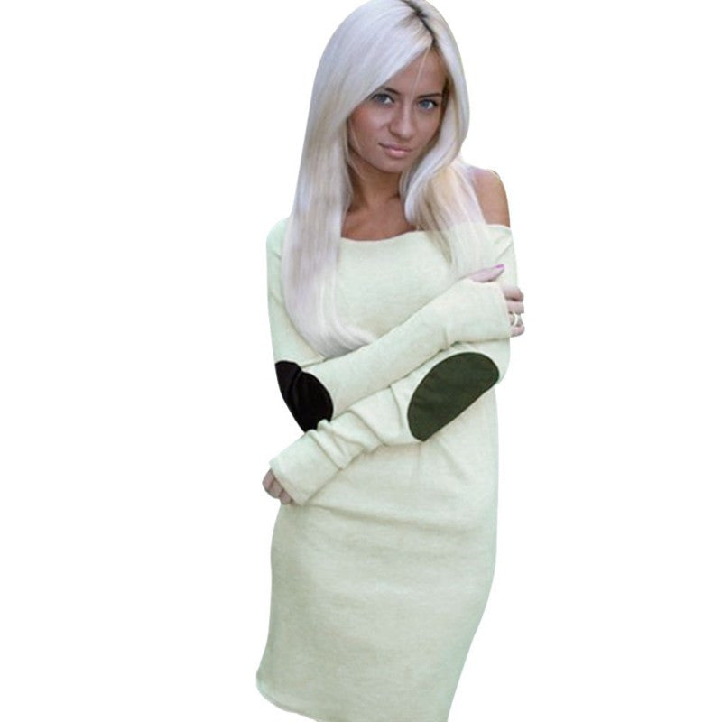 Fashion Sexy Women Off Shoulder Long Sleeve Short Mini Dress Casual Clubwear Dresses PL1 J4U66