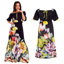 Sexy Dress Off the Shoulder Half Sleeve Floral Print Vestidos Party Dresses J4U66