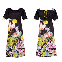 Sexy Dress Off the Shoulder Half Sleeve Floral Print Vestidos Party Dresses J4U66
