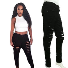 Fashion Sexy Women's Destroyed Distressed Denim Pants Ripped Jeans Skinny Pencil Trouser PL1 J4U66