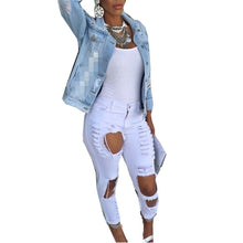 Fashion Sexy Women's Destroyed Distressed Denim Pants Ripped Jeans Skinny Pencil Trouser PL1 J4U66