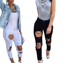 Fashion Sexy Women's Destroyed Distressed Denim Pants Ripped Jeans Skinny Pencil Trouser PL1 J4U66