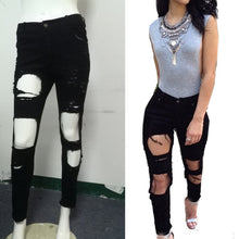 Fashion Sexy Women's Destroyed Distressed Denim Pants Ripped Jeans Skinny Pencil Trouser PL1 J4U66