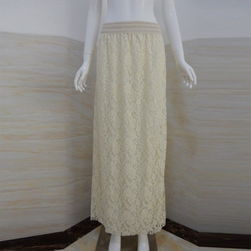 Fashion Sexy Womens High Waist Lace Floral Long Maxi Skirt Causal Party PY3 J4U66