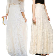 Fashion Sexy Womens High Waist Lace Floral Long Maxi Skirt Causal Party PY3 J4U66