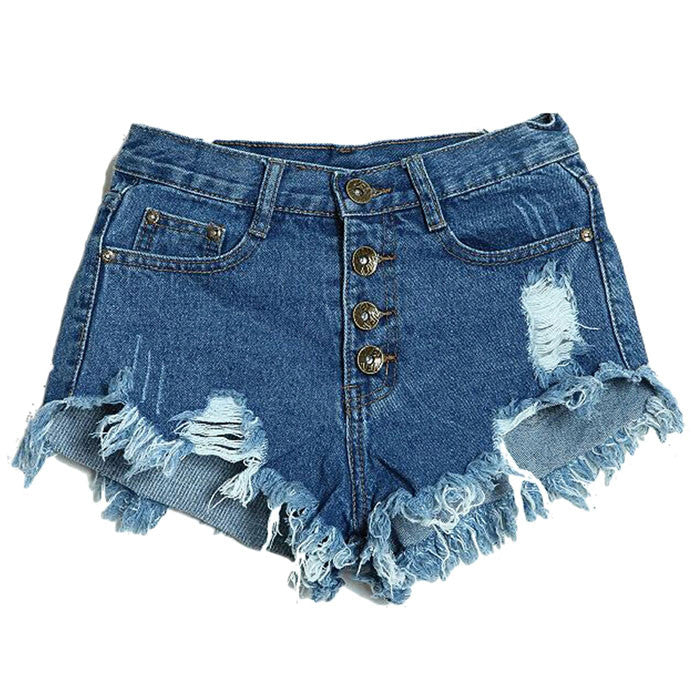 Fashion Short Jeans Women High Waist Denim Shorts Frayed HoleSuper Cool Flash Shorts S-L Pantalon Femme J4U66