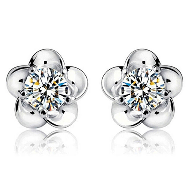 Silver Plated Ball Earrings Wild Super Flash Retro Crystal Jewelry Long Section Of Models Cute Earrings J4U66