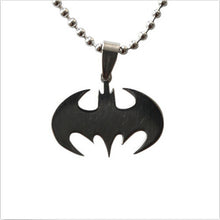 Silver chain Men Necklaces Jewelry Slippy Bat Batman Sign Pendant Stainless Steel Pendant with Chain Necklace J4U66
