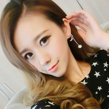 Small Fresh Snowflake Tassel Long Section Earrings For Women Women Stars Moon Asymmetrical Stud Earrings J4U66