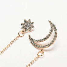 Small Fresh Snowflake Tassel Long Section Earrings For Women Women Stars Moon Asymmetrical Stud Earrings J4U66