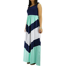 Fashion Style Family Matching Outfits Mother And Daughter Sleeveless Striped Patchwork Long Dress LE4 J4U66