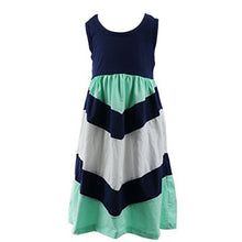 Fashion Style Family Matching Outfits Mother And Daughter Sleeveless Striped Patchwork Long Dress LE4 J4U66