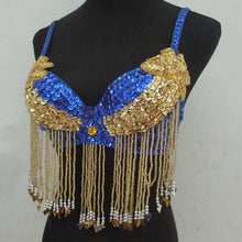 Style Sexy Folded Paillette Bead Costume Chiffon Belly Dance Bra Tops J4U66