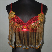 Style Sexy Folded Paillette Bead Costume Chiffon Belly Dance Bra Tops J4U66
