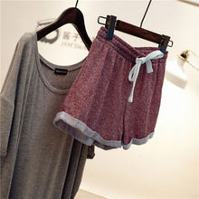 Women Shorts Elastic Waist Drawstring Elegant Beach Casual Loose Shorts J4U66