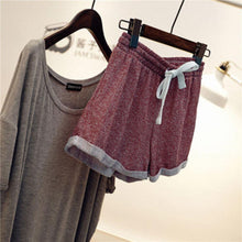 Women Shorts Elastic Waist Drawstring Elegant Beach Casual Loose Shorts J4U66