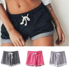 Women Shorts Elastic Waist Drawstring Elegant Beach Casual Loose Shorts J4U66
