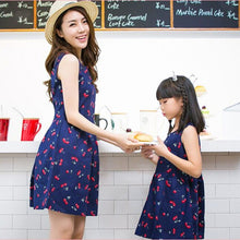 Fashion Style Family Matching Outfits Mother And Daughter Sleeveless Print Mini Tutu Dress LE4 J4U66