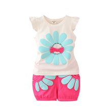 baby girls clothing set sunflower girls clothes sets kids casual sport suit set J4U66