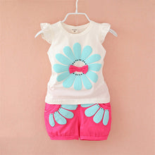 baby girls clothing set sunflower girls clothes sets kids casual sport suit set J4U66