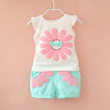 baby girls clothing set sunflower girls clothes sets kids casual sport suit set J4U66