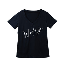 women t-shirts letter print v neck short sleeves cotton casual top plus size loose t-shirts women camisetas mujer J4U66