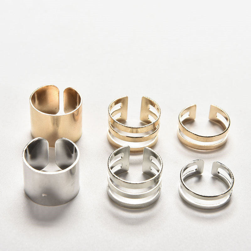 Top Of Finger Over The Midi Tip Finger Above The Knuckle Open Ring For Women Jewelry Gold Sliver Color 3pc J4U66