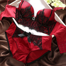 Transparent Sexy Bra and Panty Set Gauze Embroidery Ultra-thin Underwear Sets Lace Brassiere Cup B J4U66