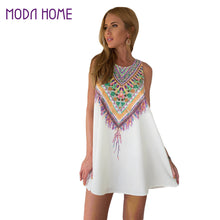 vestidos women dress casual bohemian dress vestido de renda tank beach dress print sleeveless chiffon dresses J4U66