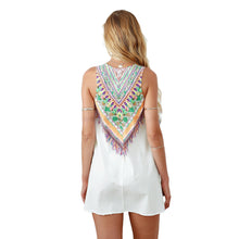 vestidos women dress casual bohemian dress vestido de renda tank beach dress print sleeveless chiffon dresses J4U66