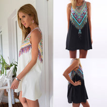 vestidos women dress casual bohemian dress vestido de renda tank beach dress print sleeveless chiffon dresses J4U66